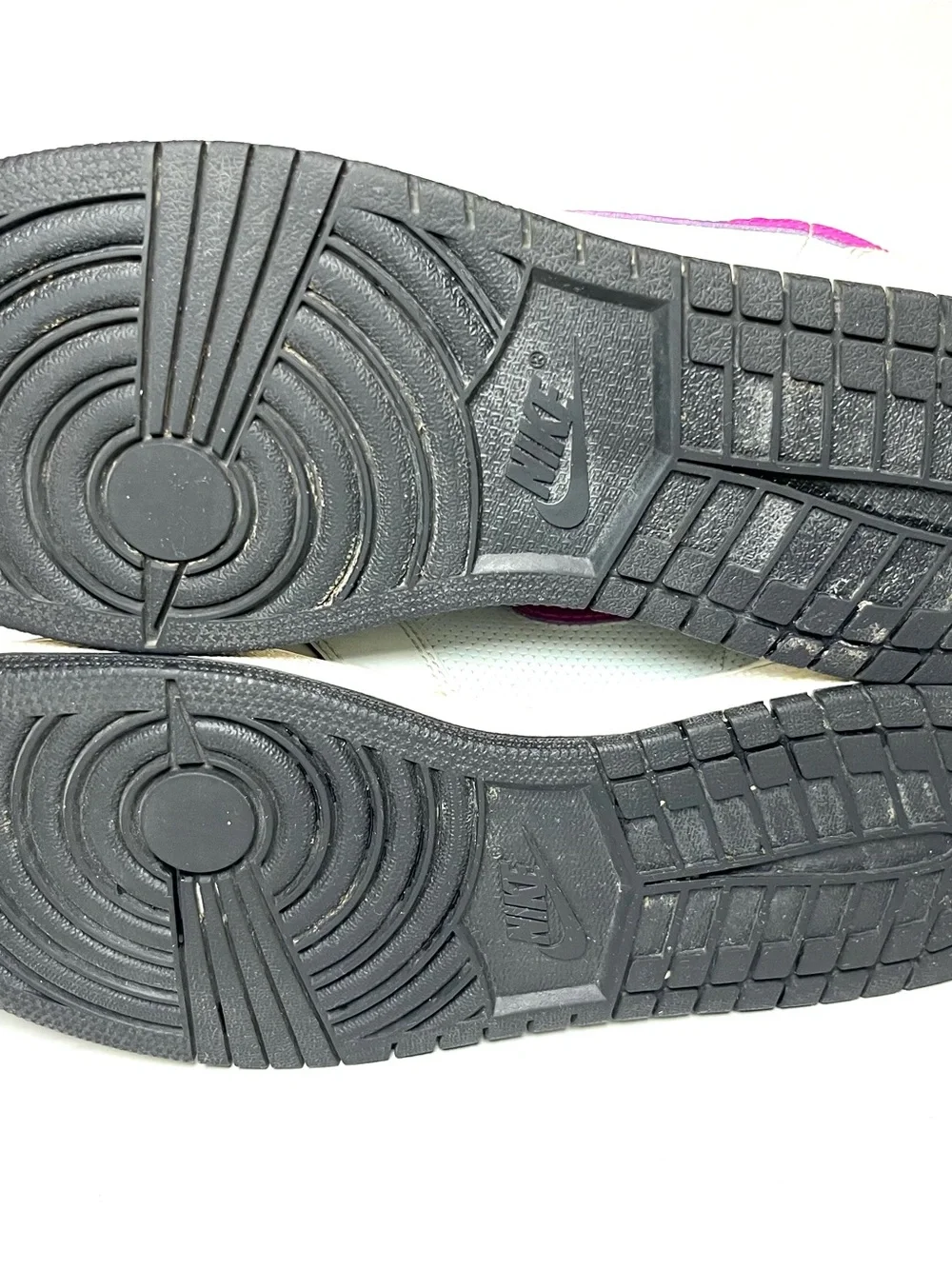Nike Air Jordan High-Top Sneakers in Light Gray with Purple logo